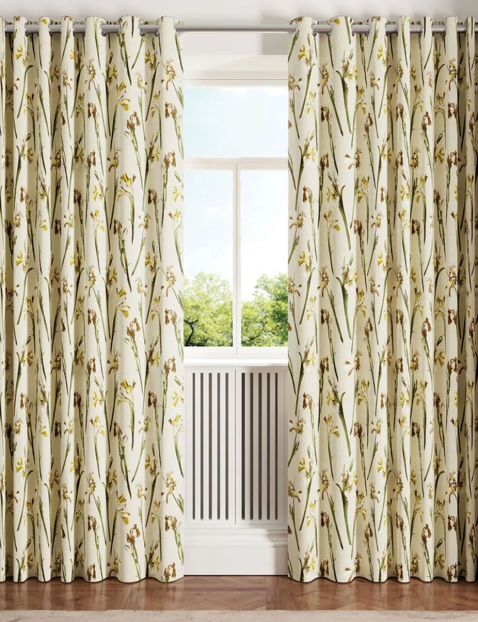 Wild Iris Lined Eyelet Curtains