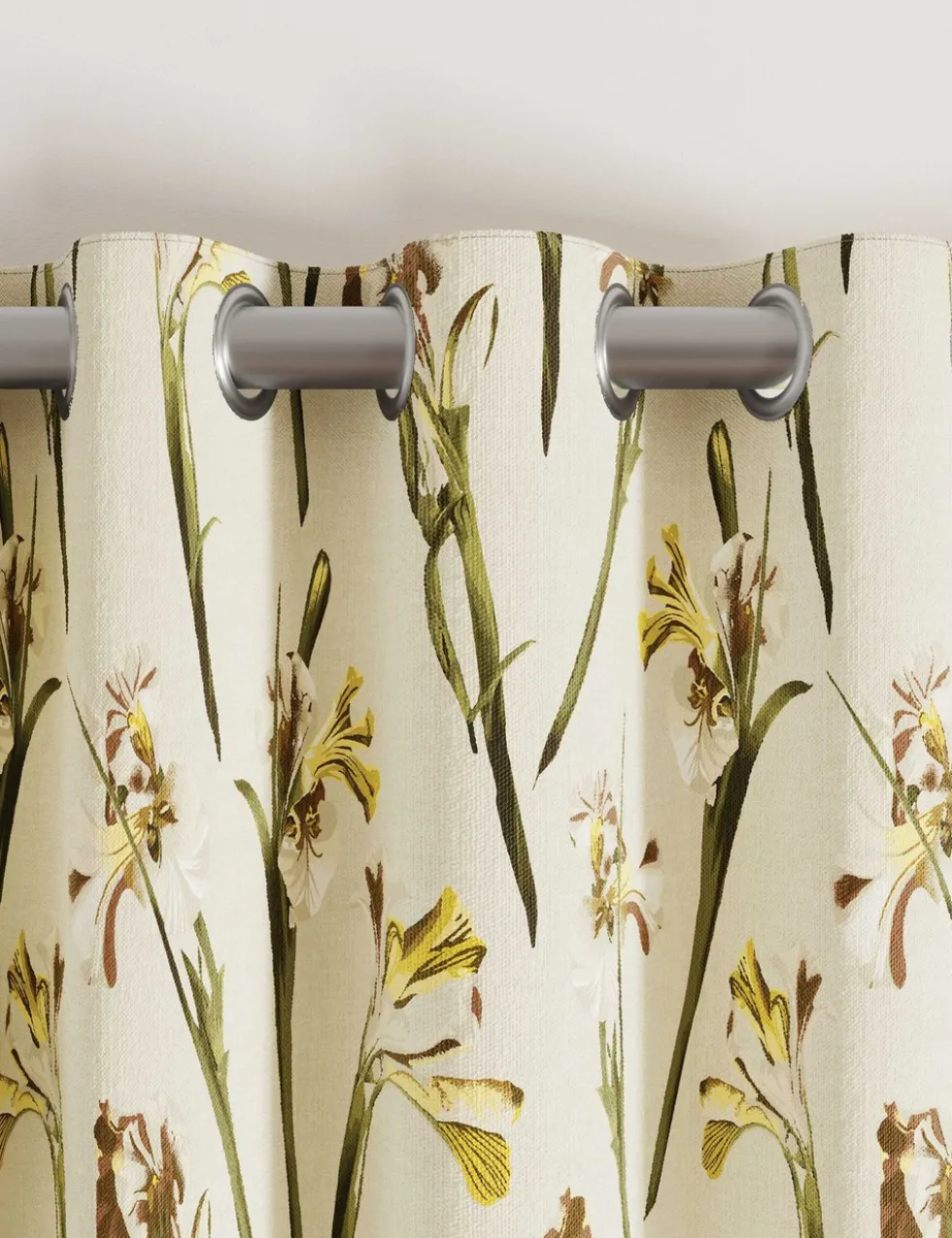 Wild Iris Lined Eyelet Curtains
