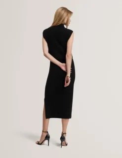 Wool Blend 2 In 1 Rib Knit Mini Dress