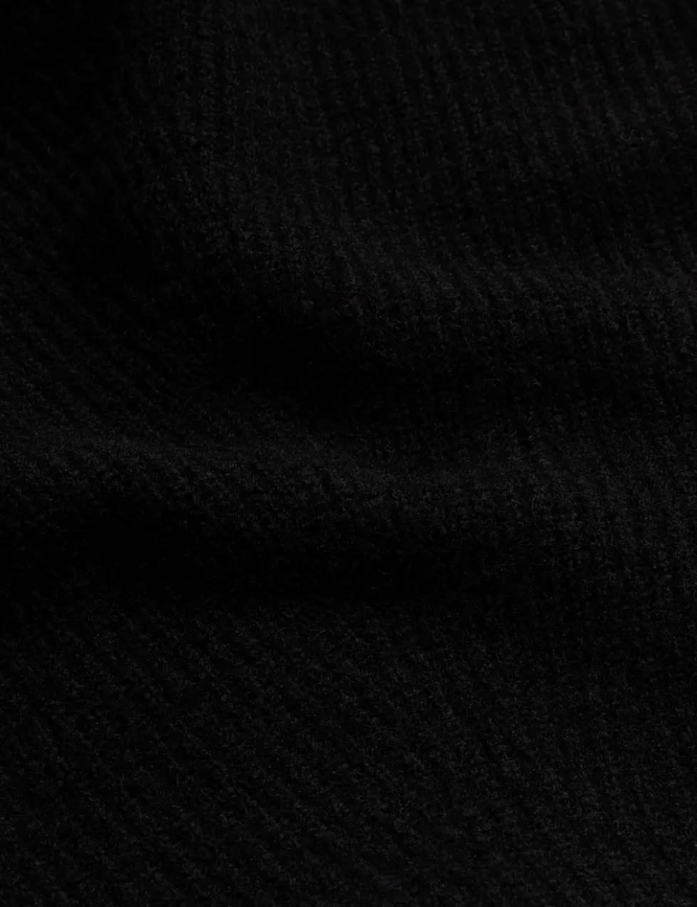 Wool Blend 2 In 1 Rib Knit Mini Dress