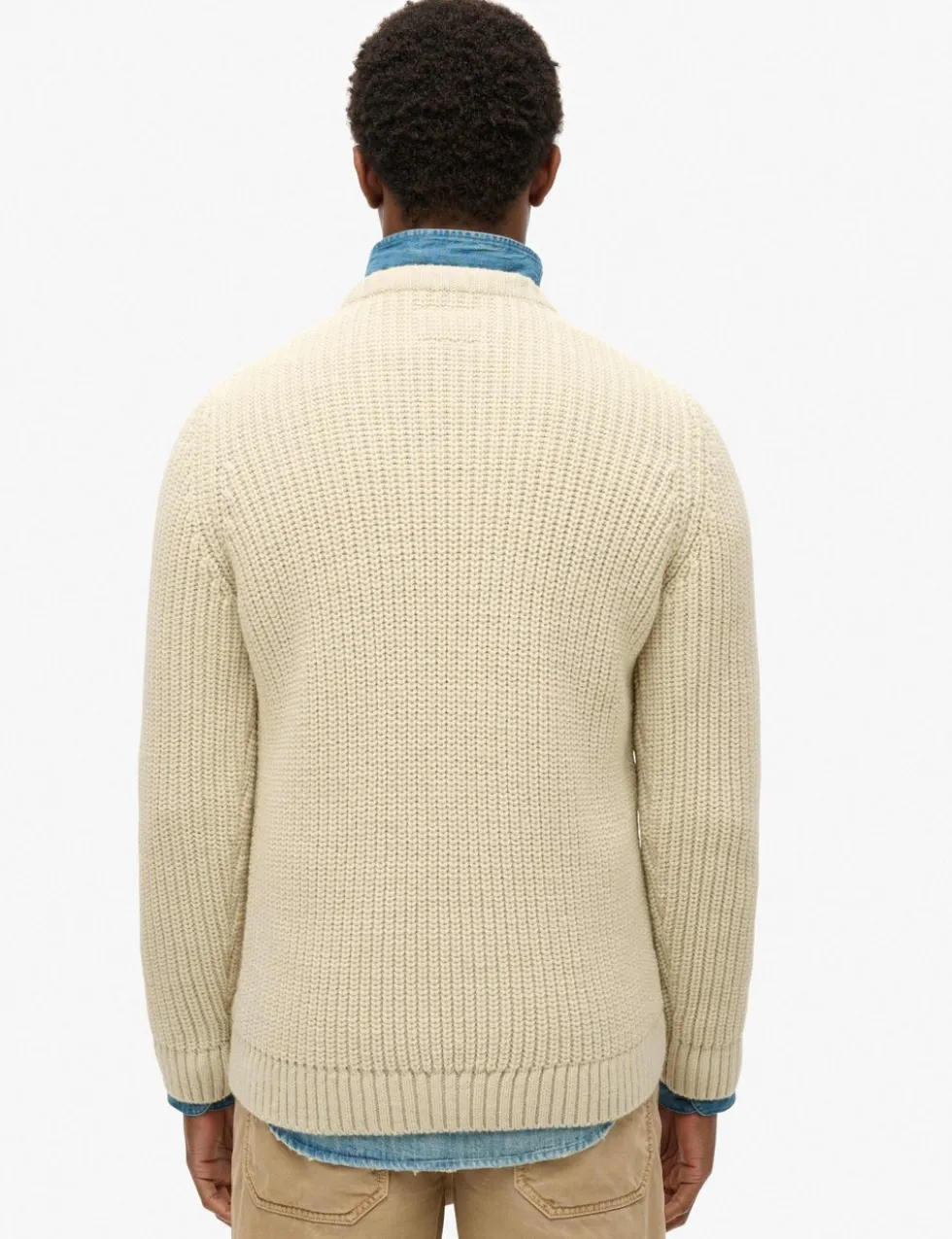 Wool Blend Cable Crew Neck Jumper