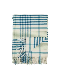 Wool Blend Checked Throw