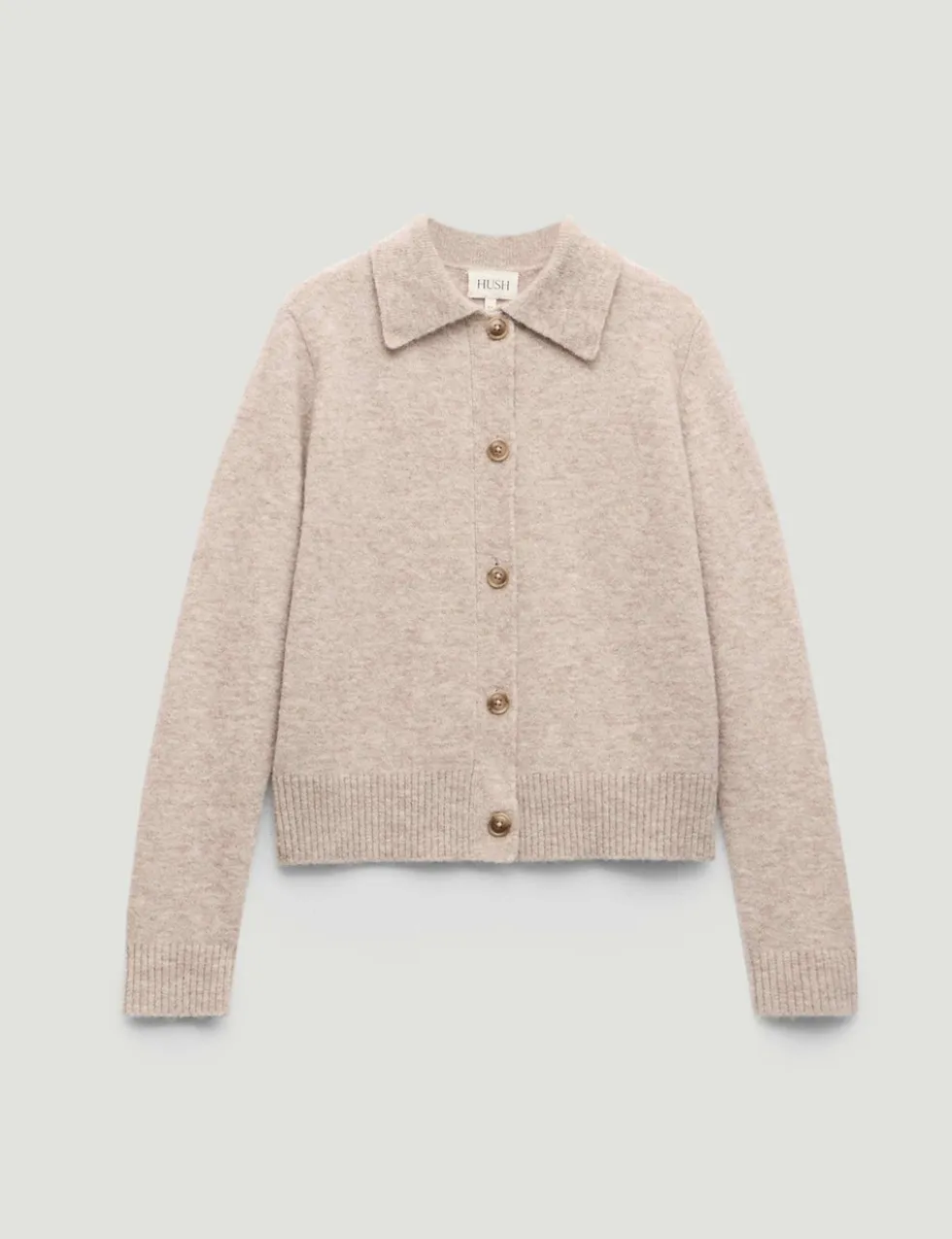 Wool Blend Collared Cardigan