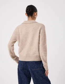 Wool Blend Collared Cardigan