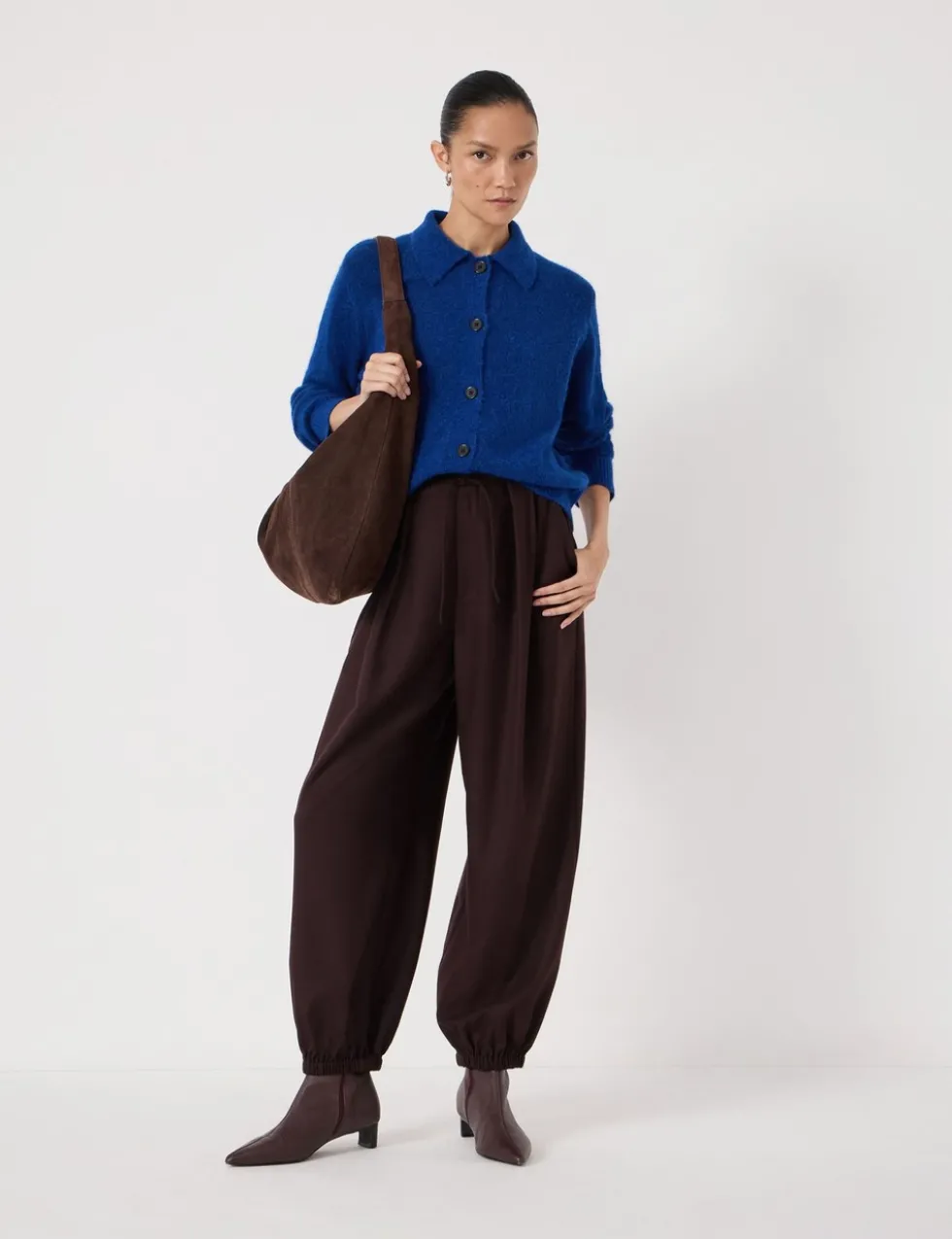 Wool Blend Collared Cardigan