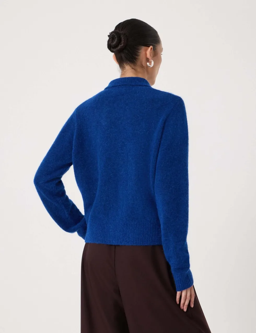 Wool Blend Collared Cardigan