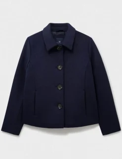 Wool Blend Collared Jacket