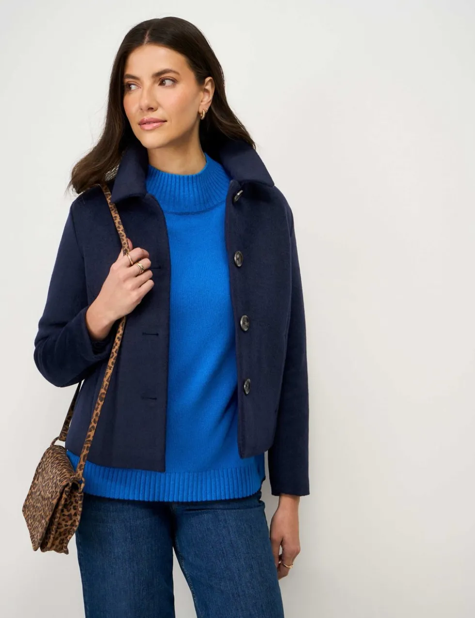 Wool Blend Collared Jacket