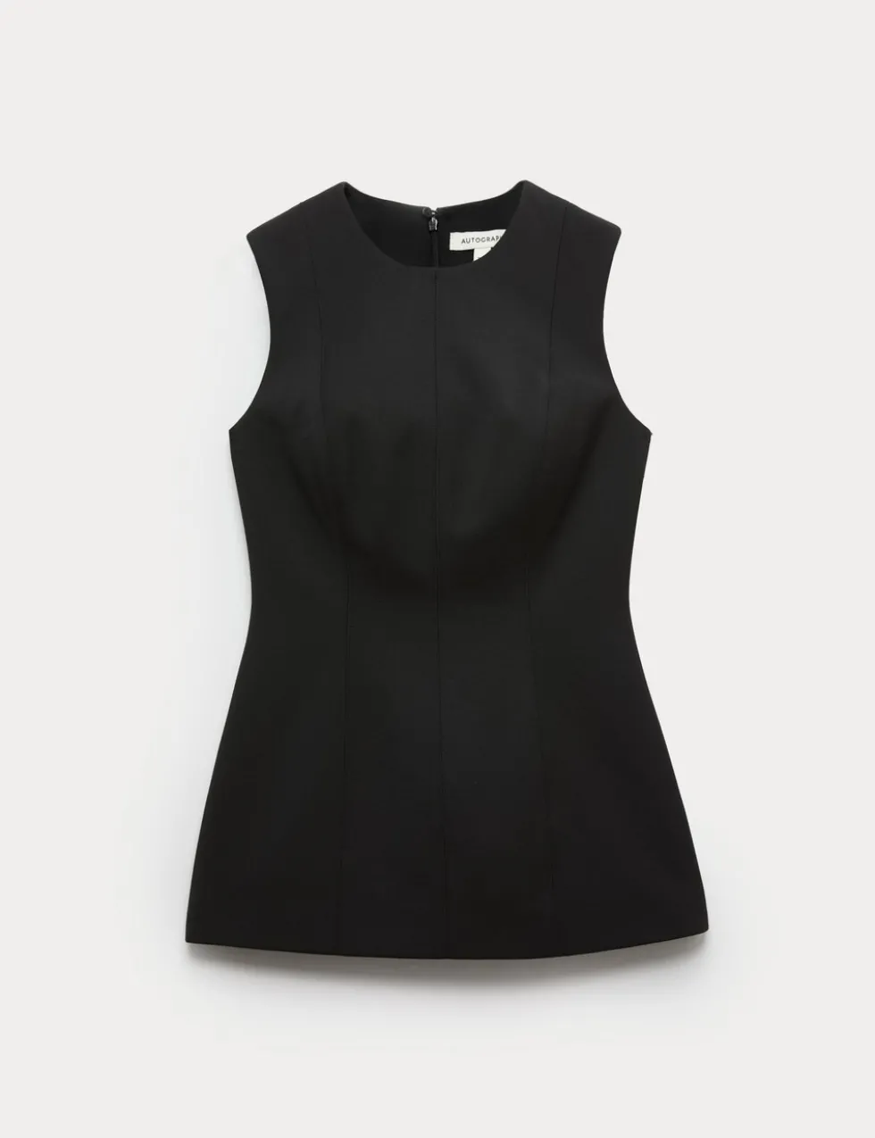Wool Blend Crew Neck Waisted Top