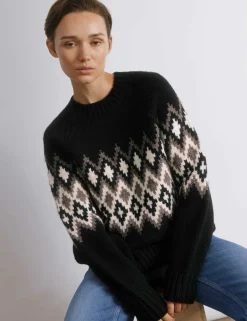 Wool Blend Fair Isle Crew Neck Jumper