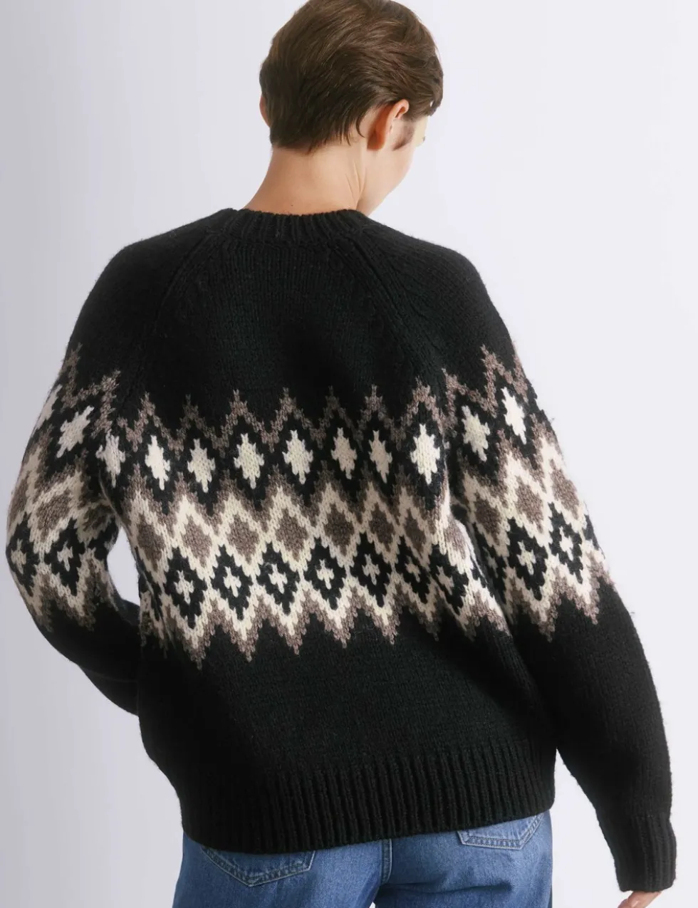 Wool Blend Fair Isle Crew Neck Jumper