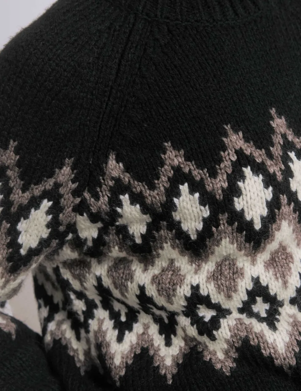 Wool Blend Fair Isle Crew Neck Jumper