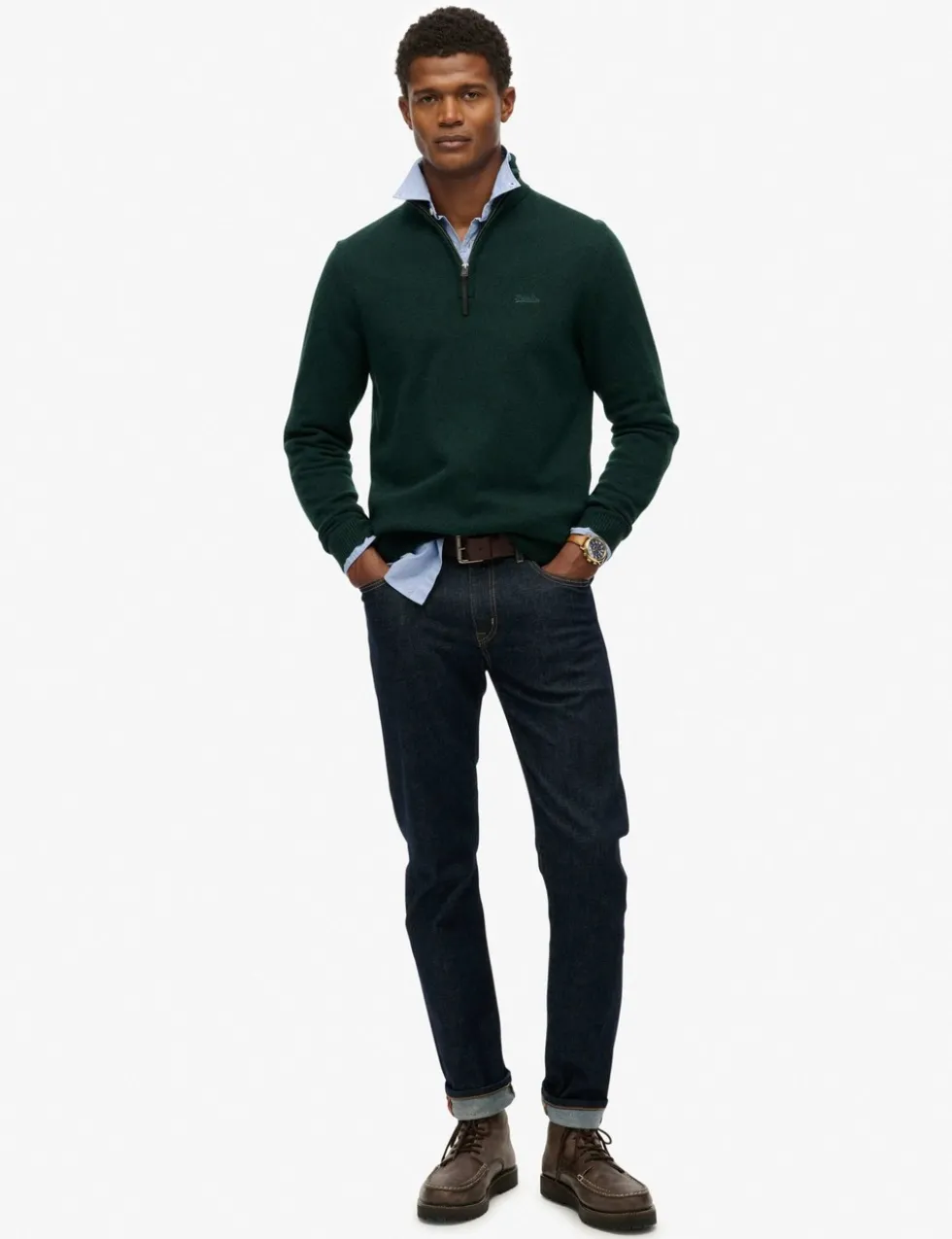 Wool Blend Half Zip Jumper