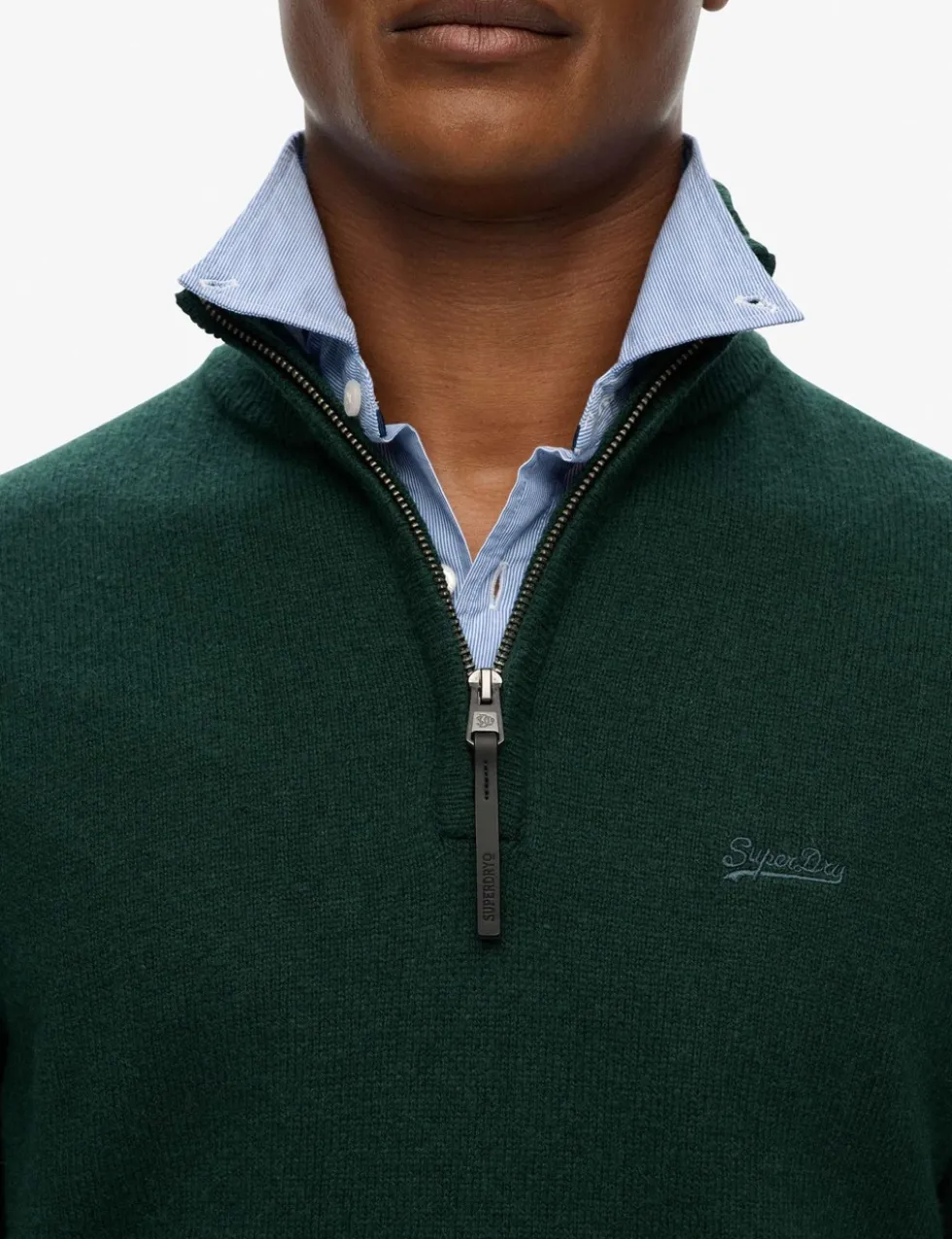 Wool Blend Half Zip Jumper
