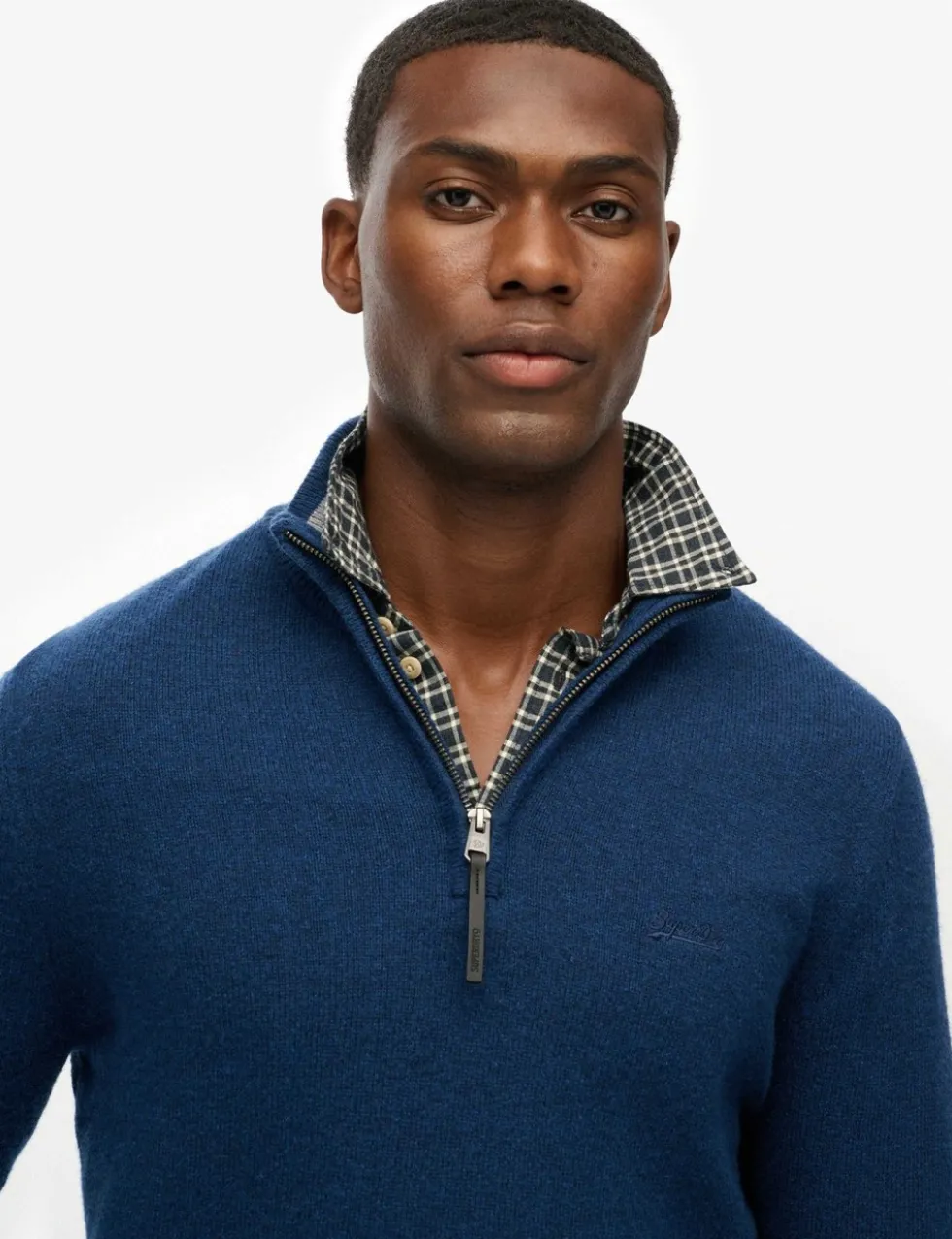 Wool Blend Half Zip Jumper