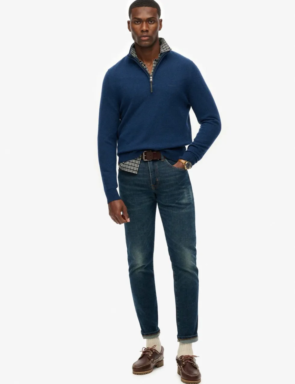 Wool Blend Half Zip Jumper