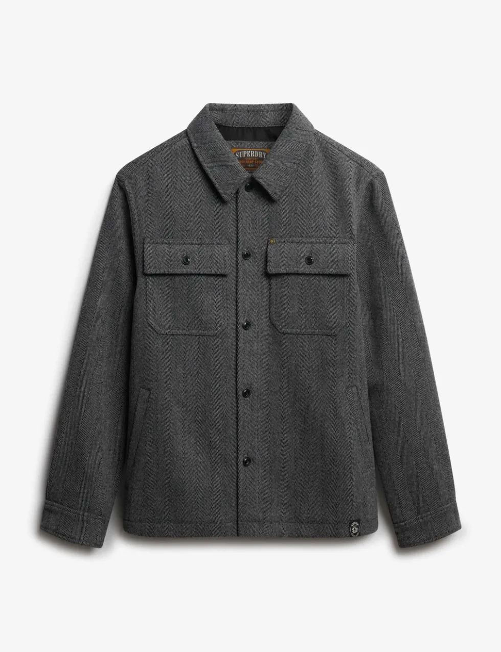 Wool Blend Herringbone Overshirt