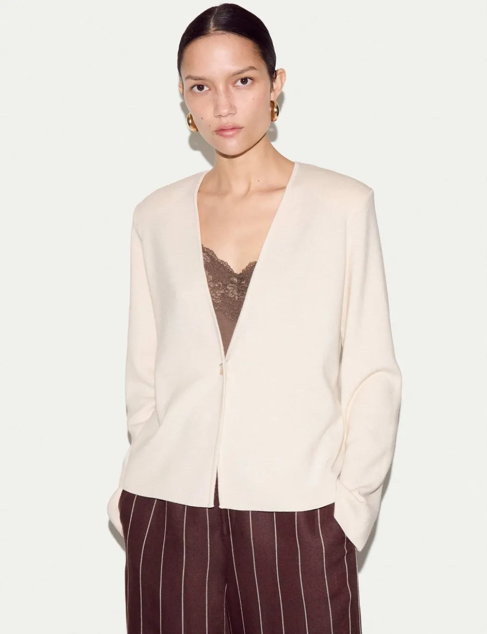 Wool Blend Knitted Jacket