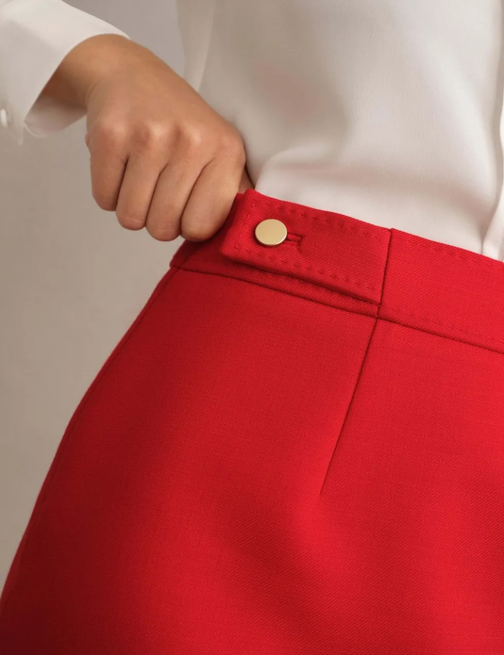Wool Blend Mini A-Line Skirt