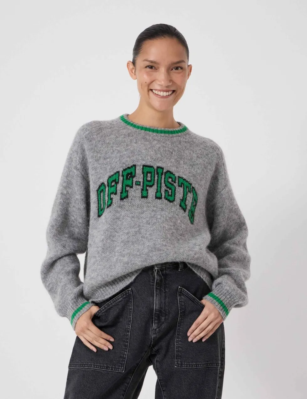 Wool Blend Off Piste Slogan Jumper