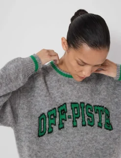 Wool Blend Off Piste Slogan Jumper