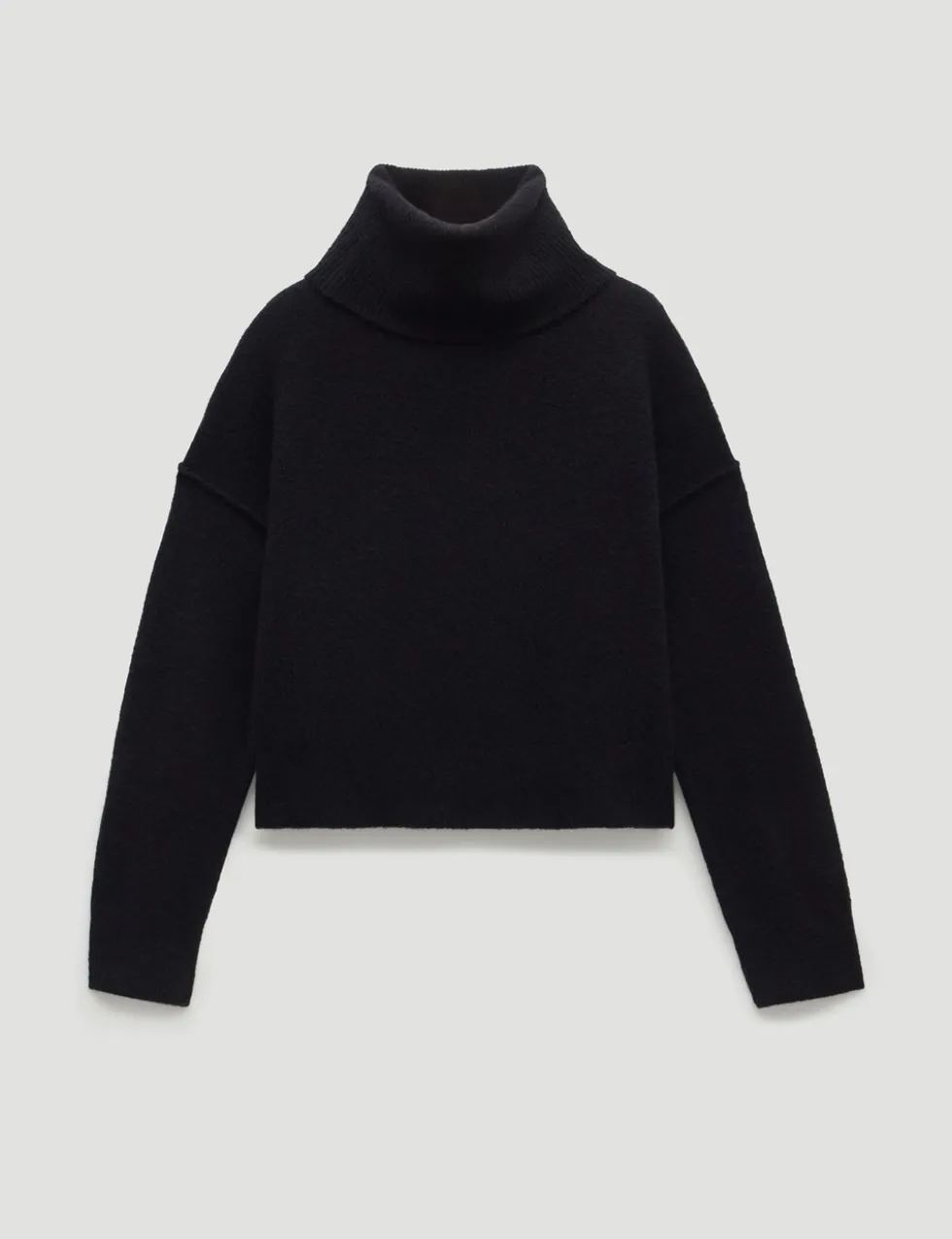 Wool Blend Roll Neck Cropped Jumper