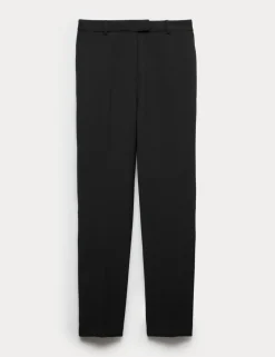 Wool Blend Slim Fit Ankle Grazer Trousers