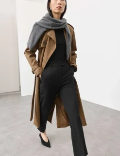 Wool Blend Slim Fit Ankle Grazer Trousers