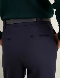 Wool Blend Straight Leg Trousers