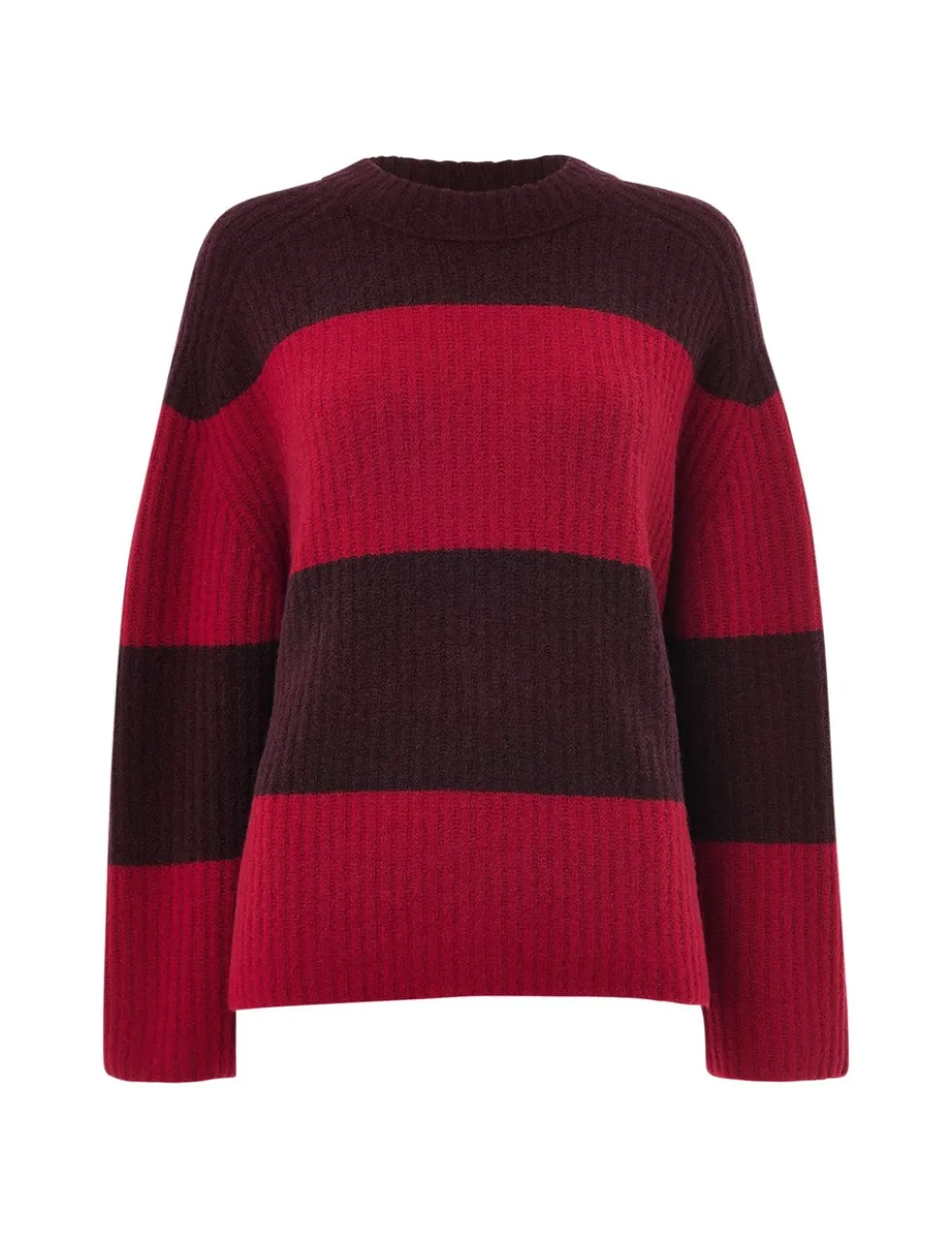 Wool Blend Striped Crew Neck Jumper