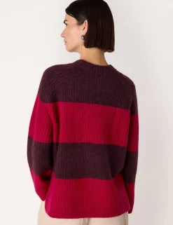 Wool Blend Striped Crew Neck Jumper