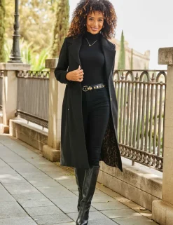 Wool Blend Tailored Coat
