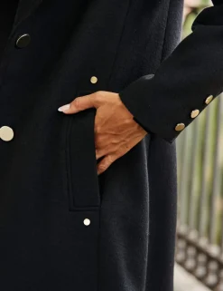 Wool Blend Tailored Coat