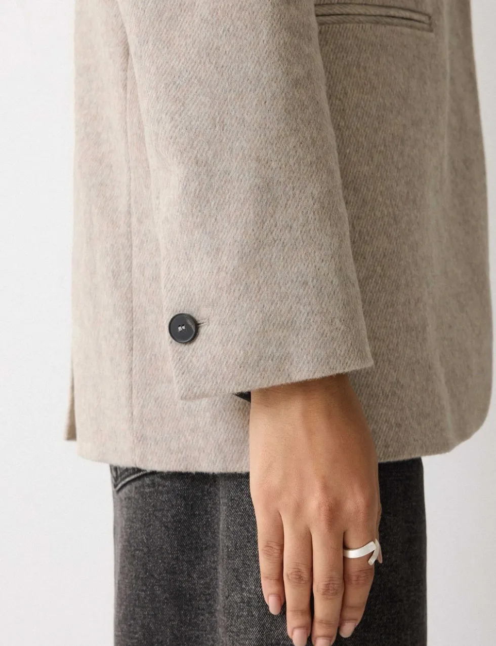 Wool Blend Tailored Single Breasted Blazer