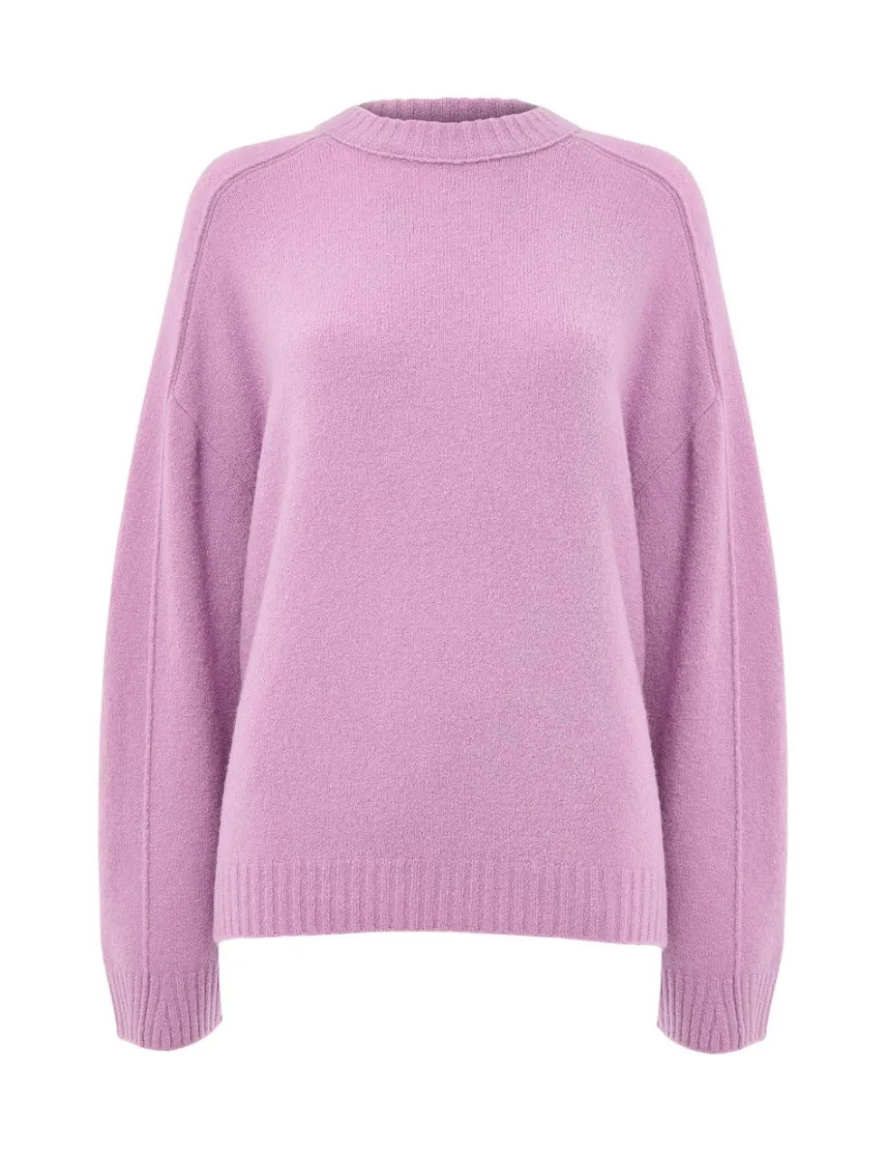 Wool Blend Textured Crew Neck Jumper