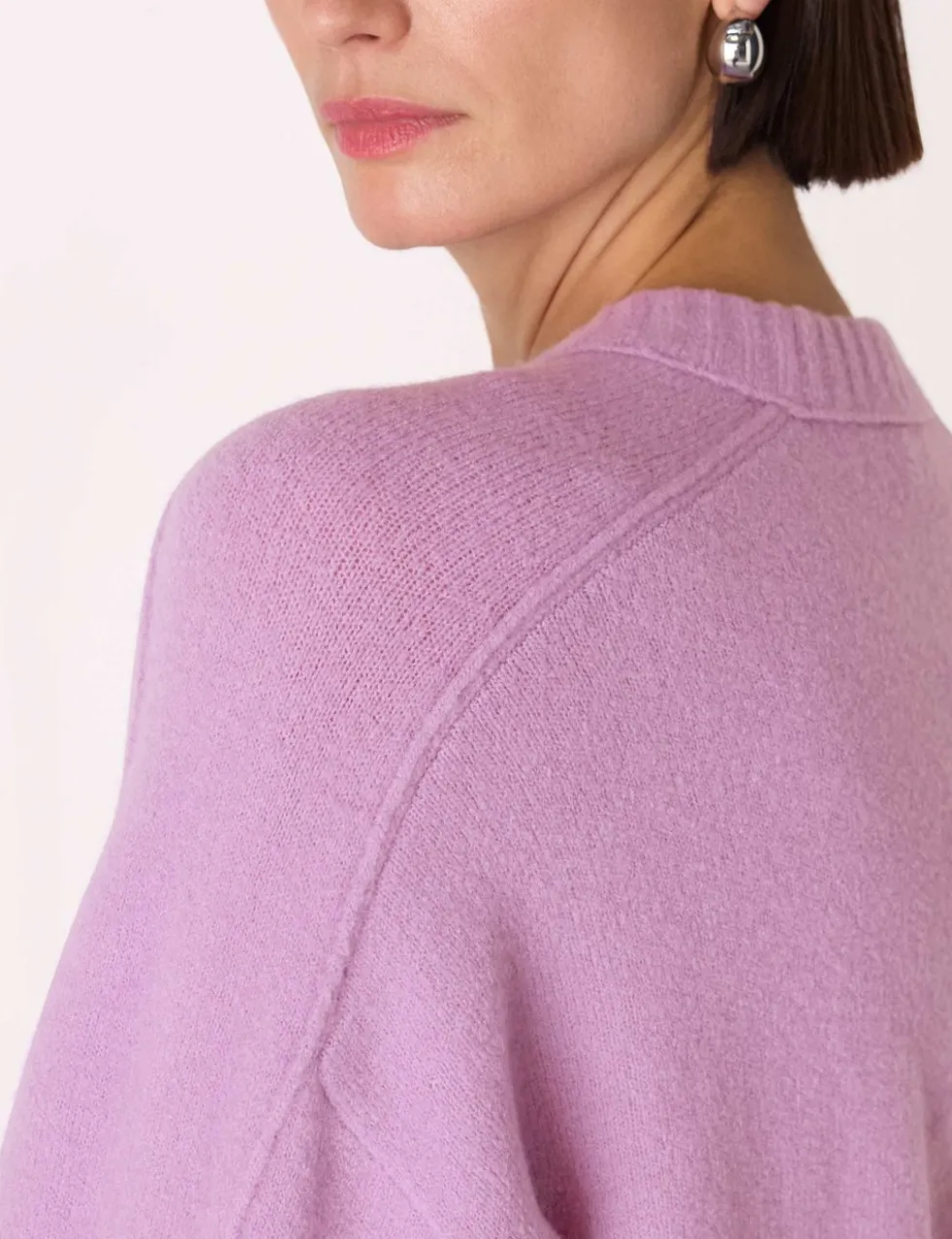 Wool Blend Textured Crew Neck Jumper