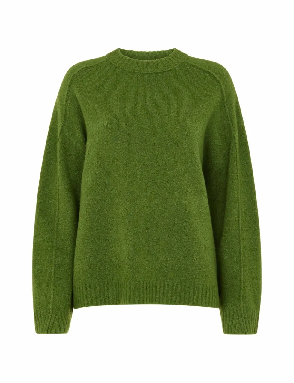 Wool Blend Textured Crew Neck Jumper