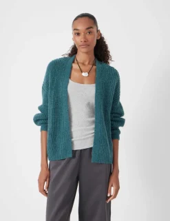 Wool Blend Textured Relaxed Cardigan