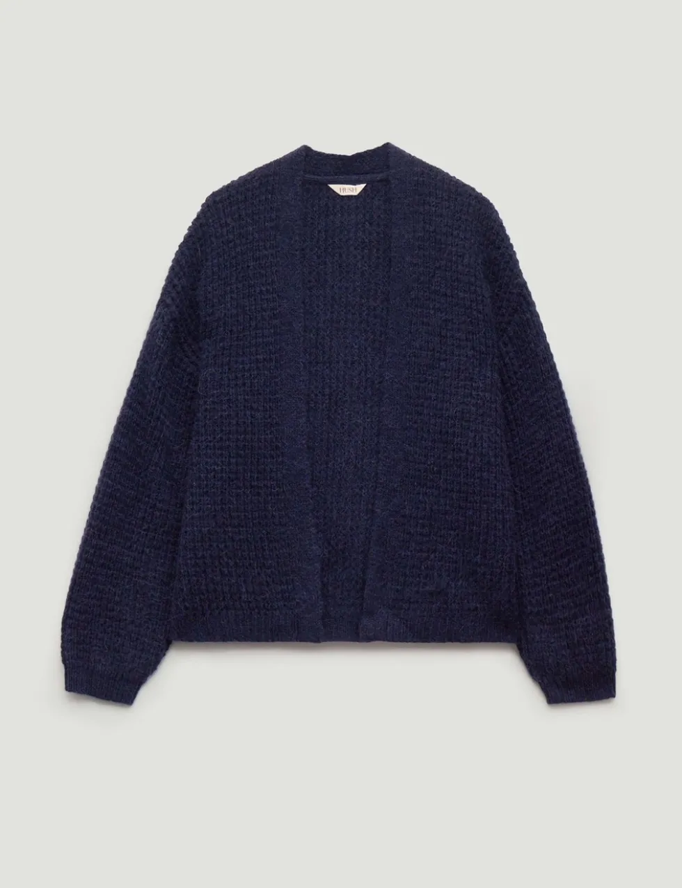 Wool Blend Textured Relaxed Cardigan