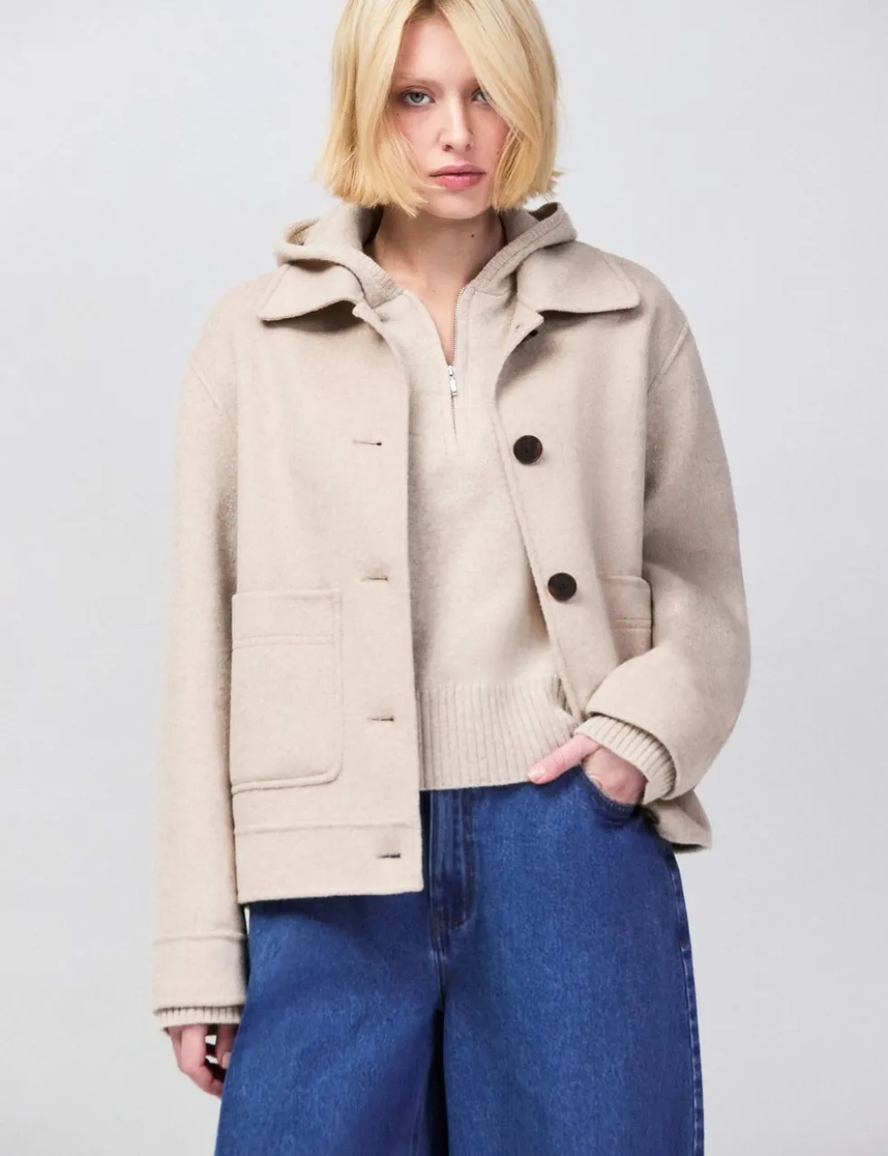 Wool Blend Utility Jacket
