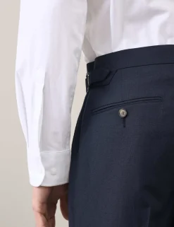 Wool Linen Blend Slub Suit Trousers