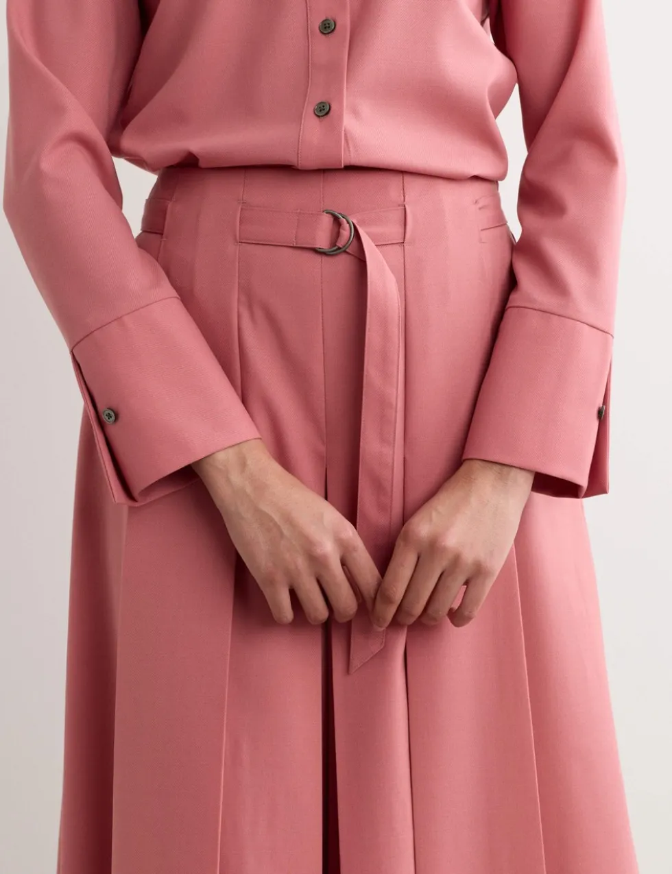 Wool Rich Belted Wide Leg Culottes