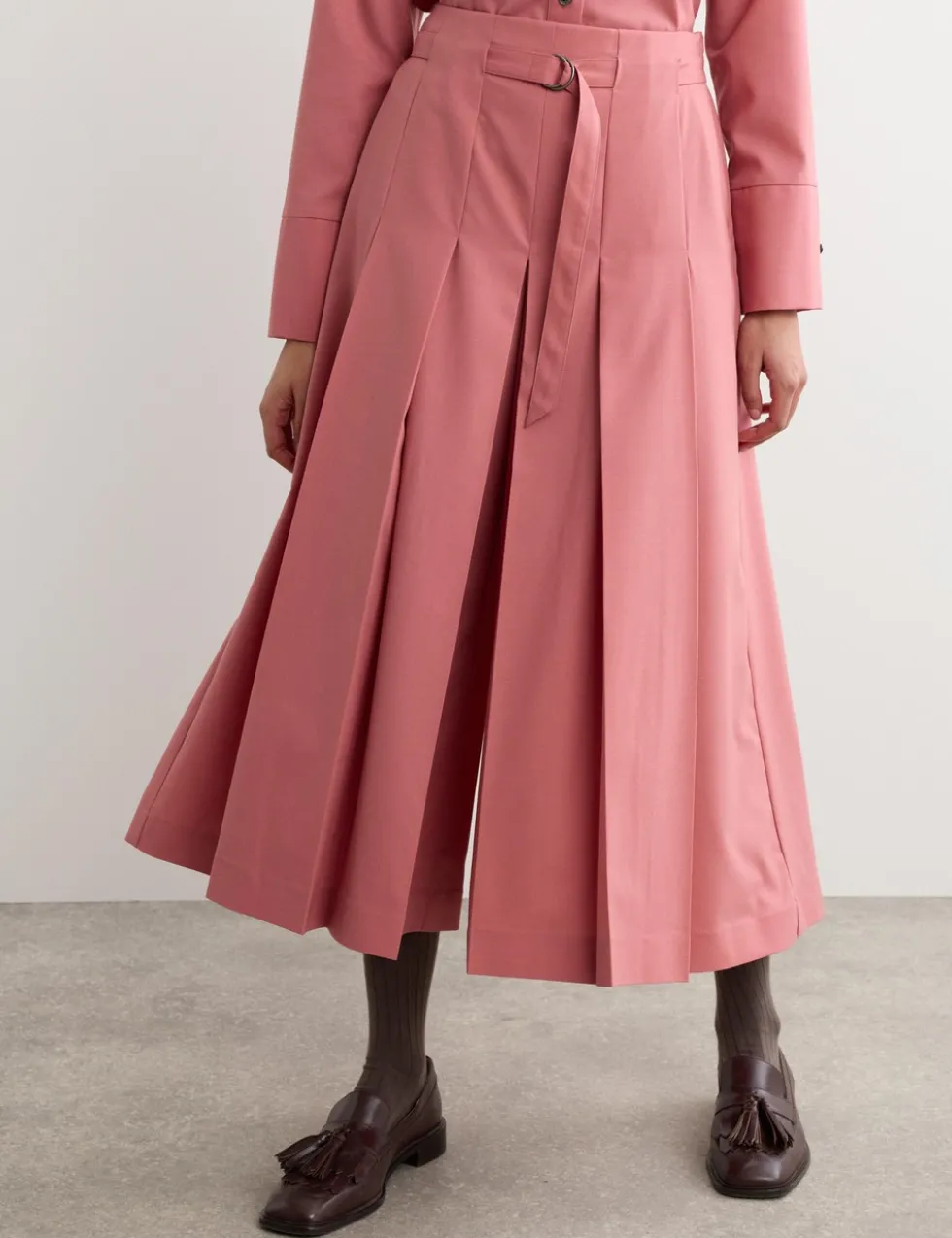 Wool Rich Belted Wide Leg Culottes