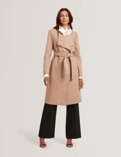 Wool Rich Belted Wrap Coat with Cashmere