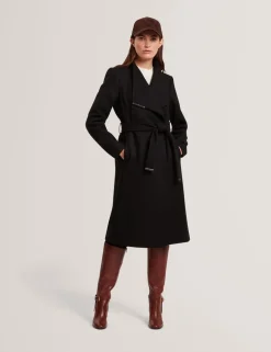 Wool Rich Belted Wrap Coat with Cashmere