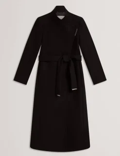 Wool Rich Belted Wrap Coat with Cashmere