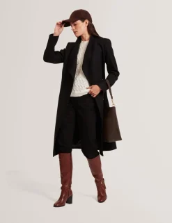 Wool Rich Belted Wrap Coat with Cashmere