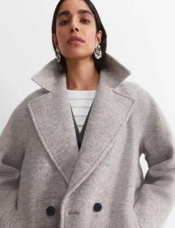 Wool Rich Bouclé Oversized Double Breasted Coat