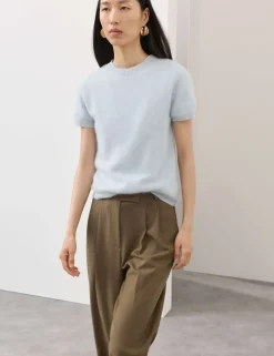Wool Rich Brushed Knitted Top with Cashmere