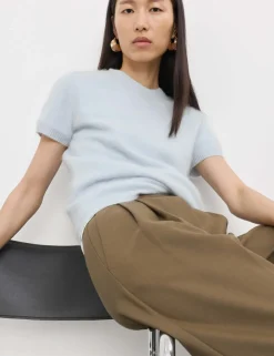 Wool Rich Brushed Knitted Top with Cashmere